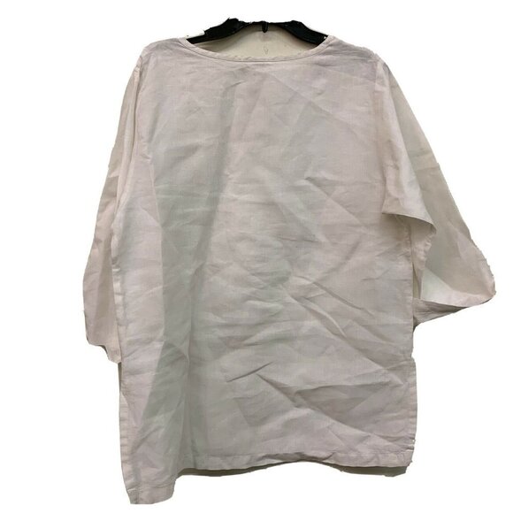 VTG Vintage CTC Linens Womens White Oversized Tunic Top Blouse - Picture 2 of 4